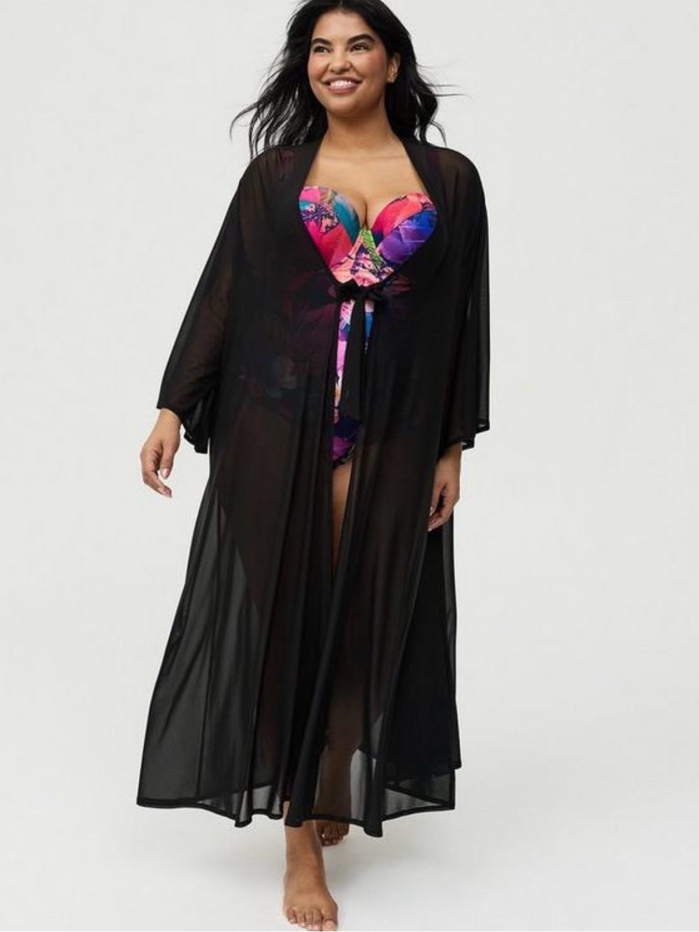 Tie front maxi swim kimono size 3/4